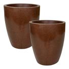Kit de 2 vasos coluna para planta decorativo lisa brilhante de luxo em polietileno 29x25