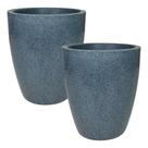 Kit de 2 vasos coluna para planta decorativo lisa brilhante de luxo em polietileno 29x25 Kit de 2 vasos coluna para planta decorativo lisa brilhante de luxo em polietileno 29x25