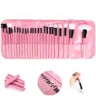 Kit de 24 Pincéis Para Maquiagem Profissional Estojo Rosa CBRN13036