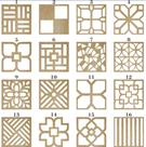 Kit de 24 Placas Decorativas Cobogó Vazado em MDF Cru 25x25cm para Decoração de Ambientes