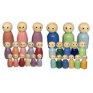 Kit de 28 Bonecos Pequenos de Madeira - Sophie - Bonecos para Constelação Familiar