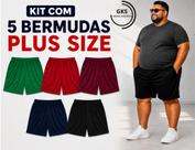Kit de 3 bermudas plus size sortidas com elastico Kit de 3 bermudas plus size sortidas com elastico