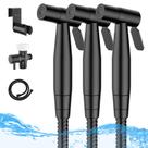 Kit de 3 Bicos de Bidê Arofa Preto com Pressão Ajustável