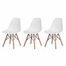 Kit de 3 Cadeiras Eiffel Eames Sala de Jantar Base Madeira