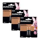 Kit de 3 cartelas de Pilhas Duracell AAA Palito com 2 unidades