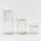 Kit de 3 Potes de Vidro La Vittra com Tampa Plástica Kit de 3 Potes de Vidro La Vittra com Tampa Plástica