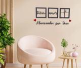Kit de 3 Quadros Decorativos com Frases e Mini Apliques de Coração