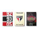 Kit de 3 Quadros Placas Aluminio 20x28 Tricolor São Paulo FC