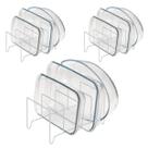 Kit de 3 Suportes para Tampas e Refratários Brancos - Economia de Espaço na Cozinha