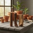 Kit de 3 Tocos de Madeira para Plantio de Orquídeas