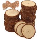 Kit de 30 Fatias de Madeira Inacabada ASSIRES (5-6cm) - Artesanato