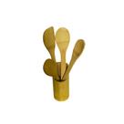 Kit de 4 Colheres de Bambu com Copo