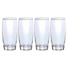 Kit de 4 Copos de Vidro 370ML Suco Água Bartender Drinks Chic