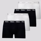 Kit de 4 Cuecas Boxer Mash Cotton Branca e Preta