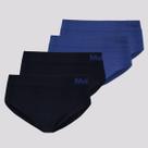 Kit de 4 Cuecas Slip Mash Azul e Preta