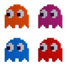 Kit de 4 Luminárias Fantasma Pac-Man Usare Fantasminha Pacman Jogo Game Geek Retrô Clássico