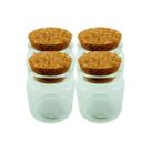 Kit de 4 Mini Garrafinhas de Vidro Transparente Redonda 30ml
