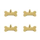 Kit de 4 Pingente para Cachorro Banhado Ossinho Ouro com Argola
