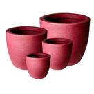 Kit de 4 Vasos de Planta tamanhos variados Jogo de Vasos Resistente para Ambiente Externo com Proteção UV