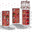kit de 4 xícaras com suporte de metal Mickey e Minnie Então é Natal