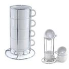 Kit de 4 Xícaras de 200ml com Suporte de Metal Personalizado