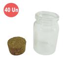 Kit de 40 Mini Garrafinhas de Vidro Transparente Redonda 3cm Kit de 40 Mini Garrafinhas de Vidro Transparente Redonda 3cm