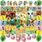Kit de 42 peças de artigos para festa de aniversário Animal Crossing
