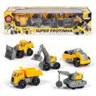 Kit de 5 Carrinhos Super Frota Construção Brinquedo Caminhão