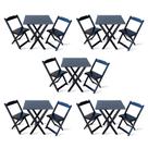 Kit De 5 Conjuntos De Mesa Dobrável 70x70 Com 2 Cadeiras Preto - Tarimatã Kit De 5 Conjuntos De Mesa Dobrável 70x70 Com 2 Cadeiras Preto - Tarimatã