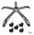Kit de 5 rodinhas e Base Estrela Aranha ref 4001811 BELLA CHAIR ideal para Cadeira de Escritório Giratória Belize Compatível PC TOP BEGONIA OFFICE