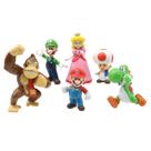Kit de 6 Miniaturas Decorativas para Topo de Bolo PEACHPUNK Mario 2,5 cm