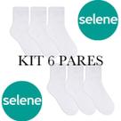 Kit de 6 pares meia esportiva masculina selene algodão