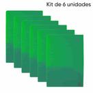Kit de 6 Pastas Apresentaçao Ofício -Clip Canivete- Transp. - Azul