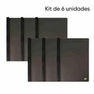 Kit de 6 Pastas Apresentaçao Ofício - Clip de Metal - Opaca - Preto