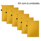 Kit de 6 Pastas com Canaleta Fixa A4 - Opaca - Amarelo Kit de 6 Pastas com Canaleta Fixa A4 - Opaca - Amarelo