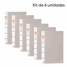 Kit de 6 Pastas Grampo Trilho Ofício-Aba Interna-Pers.- Opaca - Cinza