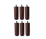 Kit de 6 Pés Para Cama Box ou Baú Queen King 12 cm de Altura TDC Madeira Maciça