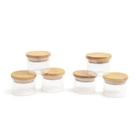 Kit de 6 Potes Vidro Herméticos com Tampa Bambu 110ml Oikos Condimentos Temperos Cozinha