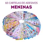 Kit De 60 Pôsteres Adesivos Com Tema Menina Adesivos