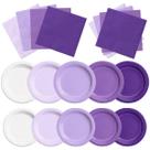 Kit de 60 unidades para pratos e guardanapos de lavanda CMUSKO