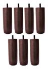 Kit de 7 Pés Para Cama Box ou Baú TDC Marrom 12cm de Altura Madeira Maciça