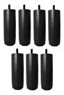 Kit de 7 Pés Para Cama Box ou Baú TDC Preto 12cm de altura Madeira Maciça