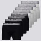 Kit de 8 Cuecas Boxer Lupo Anatomic Shape Preta e Cinza Mescla