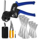 Kit de Abraçadeiras de Aço Inoxidável Aufisi 300pcs com Pistola