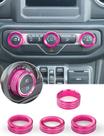 Kit de acabamento HVAC de alumínio rosa Savadicar para Jeep JL JT