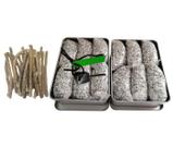 Kit de Acendimento de Fogo de Emergência 12 sacos de limalha de magnésio + haste de ferrocerium com 2000 usos + 20 cordões encerados em caixa de lata impermeável ferramenta de sobrevivência para camping, bushcraft, atividades ao ar livre e trilhas