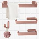 Kit de Acessórios Alumínio para Lavabos/Banheiros 4 peças - 5 Cores