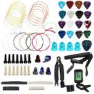 Kit de acessórios de guitarra NERECNDENS 66PCS com cordas, palhetas e muito mais Kit de acessórios de guitarra NERECNDENS 66PCS com cordas, palhetas e muito mais
