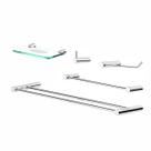 Kit De Acessórios Duplo Para Banheiro Orion Suporte Prata Grego Metal