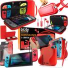 Kit de Acessórios Orzly para Case e Protetores de Tela do Switch Vermelho Kit de Acessórios Orzly para Case e Protetores de Tela do Switch Vermelho